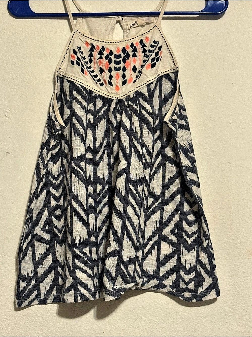 Jolt Women's Geometric Tank Top Black & Cream Size Large